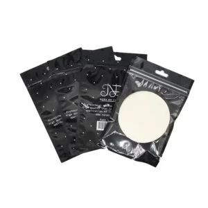 Makeup Sponge Zip-Lock Plastic Bags, Black with Transparent Front