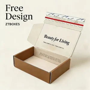 Manufacturer Corrugated Paper Mailer Boxes with Easy-Tear Strip and Zipper Opening for Delivery and Shipping