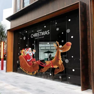 Manufacturer Custom Christmas Santa Claus Wall Sticker Decorations for Home Room Holiday Decor Window Vinyl Decal Removable