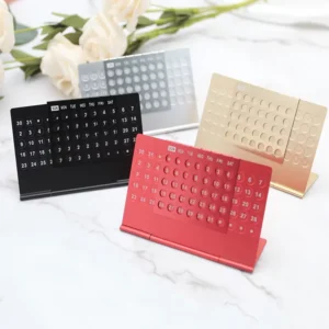Manufacturer Custom Personalized Black Small Metal Permanent Desktop Calendar Board
