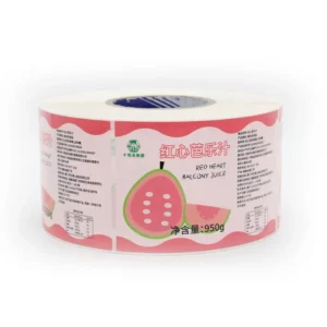Manufacturer Custom Printed Food Juice Bottle Label Sticker with Strawberries and Mango Design