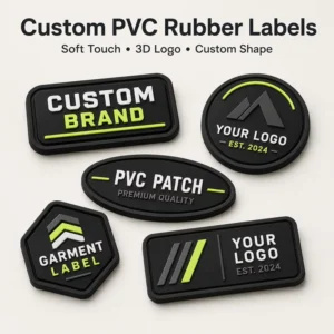 Manufacturer Private Label 3D Raised Graphic Soft Rubber Waterproof Textile Labels for Jackets