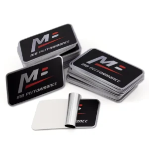 Matte Adhesive Silver Foil Metal Rectangle Label Sticker, Custom Printed Die-Cut