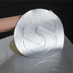 Matte Silver Embossed Self-Adhesive Logo Labels for Packaging and Sealing