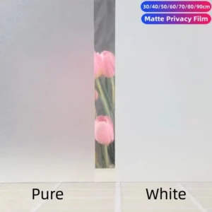 Matte White PVC Frosted Heat Insulation Privacy Glass Window Film Covering Opaque Electrostatic Door Sticker for Home Office