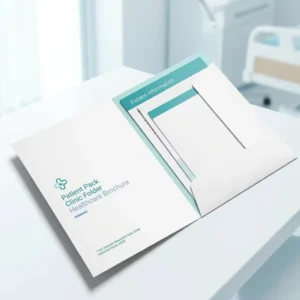 Medical Healthcare Business Folder A4 Presentation File Sleeve Brochure Holder Logo Slot Clinical Document
