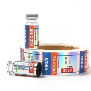 Medicine Bottle Vial Labels for Small Glass Bottles with Holographic Logo