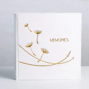Memories Photo Album 4×6 Holds 200 Photos Gold Foil Suede Nap Photo Album