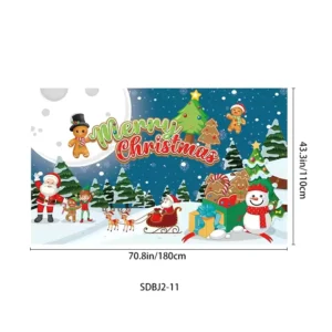 Merry Christmas Banner Custom Backdrop Snowman Photo Prop Background Garage Promotional Flags Banners for Holiday