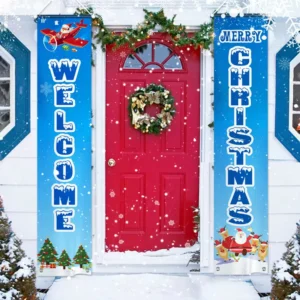 Merry Christmas Custom 100% Polyester Backdrop Banner for Xmas Party Decor