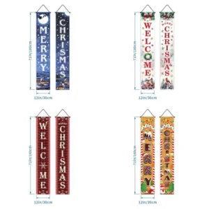 Merry Christmas Door Curtain Banner Hanging Flag
