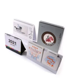 Metal Coil Bound Perforated Tear-off Weekly Desk Calendar Custom Full Color Printing 365 Days Promotional Table Planner