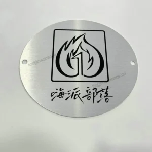 Metal Nameplate Printing Badge Label Adhesive Sticker with Hole
