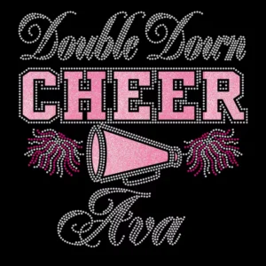Metallic 3D Puff Glitter Cheer Rhinestone Transfer Mixed Vinyl Transfer Printing Design for Shirts