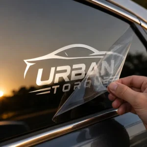 Metallic Silver Personalized Graphic No Residue Static Window Patch