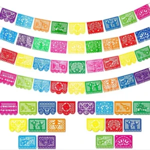 Mexican Plastic Papel Picado Banner Day of the Dead Lighted Outdoor Garland