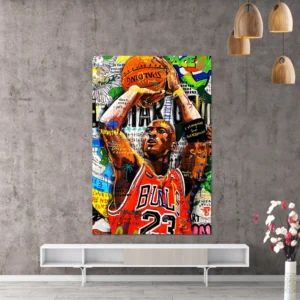 Michael Large Canvas Basketball Print Pop Art Wall Decor