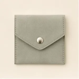 Microfiber Jewelry Packaging Case with Button Flap for Ring Card