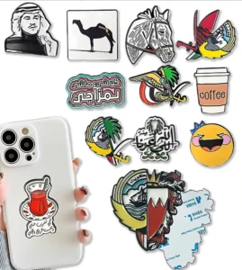 Middle East Kuwait Oman Bahrain Saudi Arabia UAE Zinc Alloy Metal Stickers for Mobile Phones