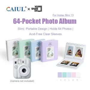 Mini 3 Inch Leather PVC Cover Photo Album 64 Pockets Customizable Logo Print Wedding Instax Photos Card Tickets
