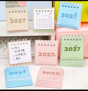 Mini Custom Desk Calendar CMYK Spiral 12 Monthly Undated Self Care Stand Flip Promotion Gift Advent Planner