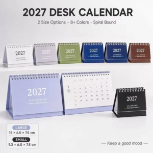 Mini Desk Calendar Creative Desktop Notepad Ornament Cute Simple Fresh English Version Calendar