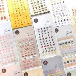 Mini PVC Acrylic Waterproof Eco friendly Floral Gold Stamping Stickers Scrapbooking DIY Nail Sticker Wall Decals Journal Decor