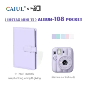 Mini Photo Album, 108 Pockets, Leather, 3 Inch, Photo Card Album