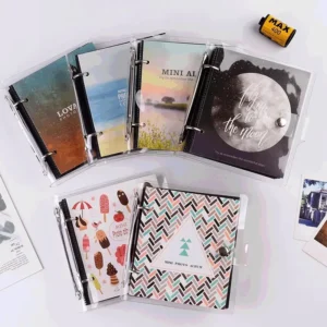 Mini Photo Album, Transparent PVC Cover, Binder Book, PP Pages, 3 x 4 Inch Pictures, Waterproof