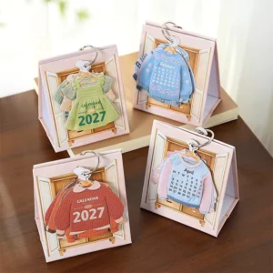 Mini Printed Standing Flip Desk Calendar, Thick Paper