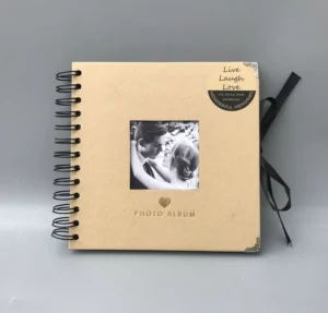Mini Scrapbook 16.5×16.5cm 20 Sheets Kraft Paper DIY Photo Album