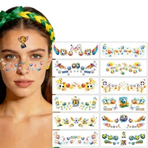 Miniature Eco-Friendly Water Transfer Paper Soccer Cartoon Sports Trophy Face Stickers