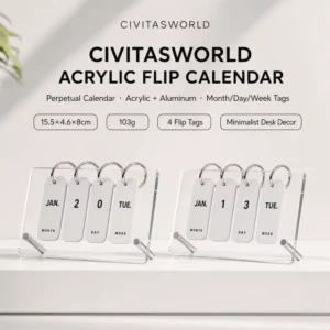 Minimalist Acrylic Flip-Page Desk Calendar
