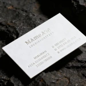 Minimalist Coated Paper Embossed Finish Custom Size Digital Printing Business Cards for Corporate Identity