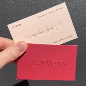 Minimalist Debossed Business Cards Custom Design Tactile Cotton