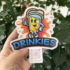 Mixed Designs Waterproof Outdoor Vinyl Stickers Holographic Custom Printed Die-Cut QR Code Labels