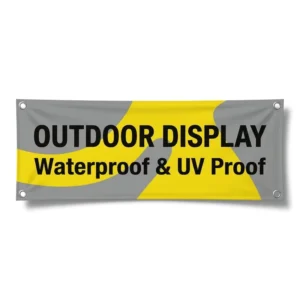 Modern Gray and Yellow Custom PVC Banner, Waterproof, UV-Proof, Portable, Outdoor, Foldable