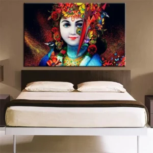 Modern Hinduism Canvas Wall Decor Beautiful Lord Krishna HD Wall Art Prints Art Deco Design Posters Pictures for Home Decor