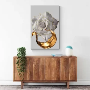 Modern White Rose Abstract Wall Art Poster Nordic 3-Panel Living Room Decoration