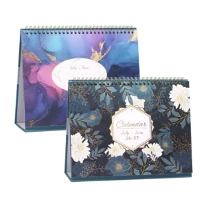 Monthly Coil-Bound Desktop Calendar Schedule Planner with Paper Cover