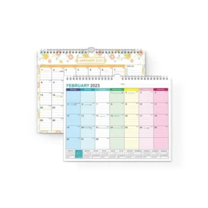 Monthly Weekly Calendar Journal with Gold Spiral