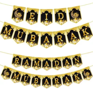 Moon Castle Eid Mubarak Paper Banner Set for Muslim Ramadan Party Home Decor