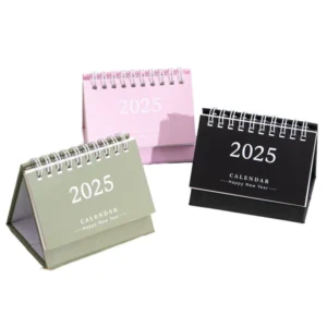 Morandi Color English Date Mini Desktop Promotional Calendar Customize logo