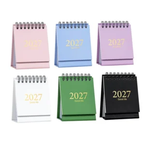 Morandi Mini Kawaii English Calendar 6-Color Paper Table Desk Calendar Printed Display Calendar