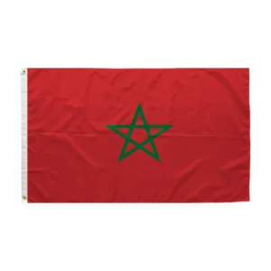 Moroccan Custom Outdoor Country Flag, 3 x 5 ft, Polyester, Digital Printed, Aluminum Flagpole