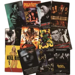 Movie Poster Metal Tin Sign, Vintage Retro Cinema Wall Decor