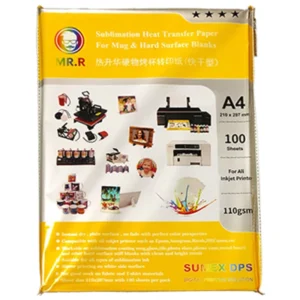 Mug Sublimation Heat Transfer Paper, Instant Dry, A4, 110gsm, for Ceramic Cups and Hard Surfaces