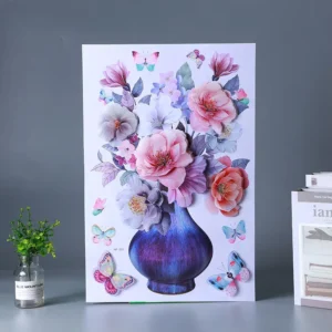 Multi Layer Decorative Home Decor Sticker 7D 8D Vase Flower Decorative Sticker Wall Sticker for Living Room Bedroom