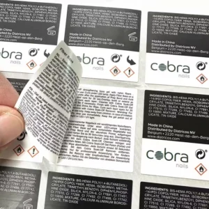 Multi-Layer PVC Self-Adhesive Labels, Oil-Proof Barcode, Non-Detachable Adhesive, Custom Printing
