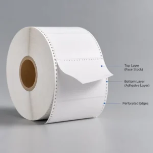 Multi-Layer Peel-Off Tracking Labels, Double-Layer Thermal Sticker Roll for Returns and Logistics